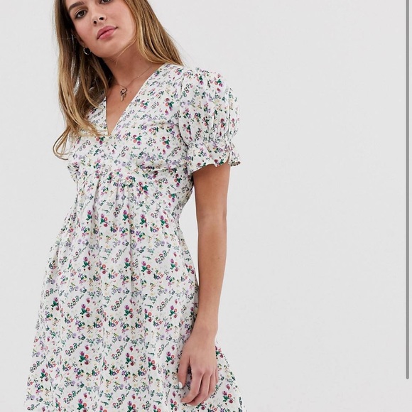 Mini Tea Dress in Floral Print - Picture 3 of 6